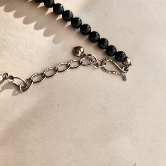 Jay King DTR Necklace Sterling Silver Inlay Turquoise Pendant Black Onyx Beaded - Picture 7 of 9